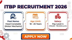 ITBP Head Constable Motor Mechanic Vacancy