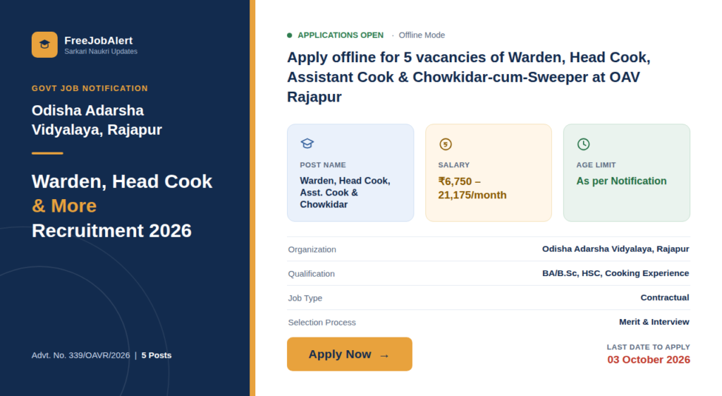 OAV Rajapur Recruitment