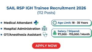 SAIL RSP IGH Trainee Recruitment