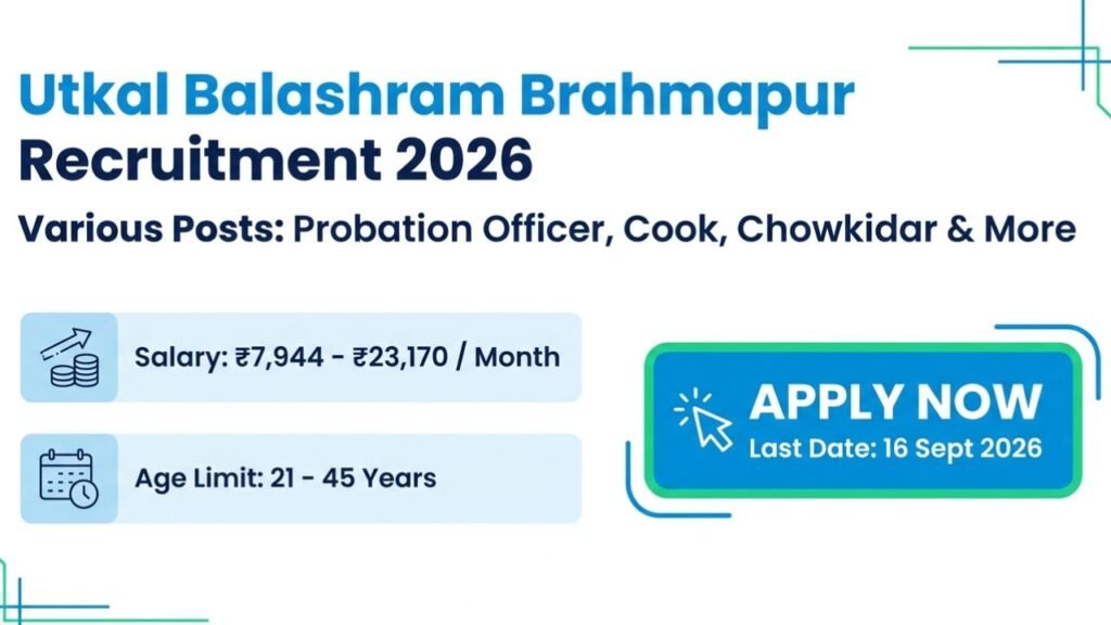 Utkala Balashrama Brahmapur Recruitment
