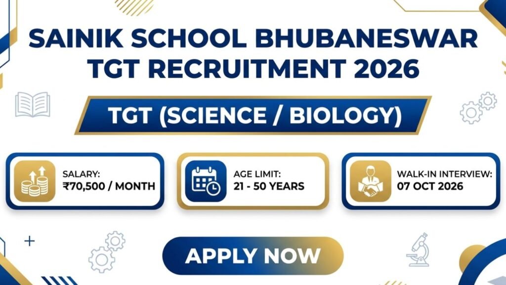 Sainik School Bhubaneswar TGT Recruitment