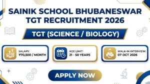 Sainik School Bhubaneswar TGT Recruitment 2026,