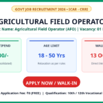 ICAR CRRI Agricultural Field Operator
