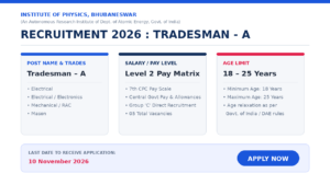 IoP Bhubaneswar Tradesman A Recruitment
