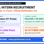 NPCIL CA CMA Intern Recruitment 2026