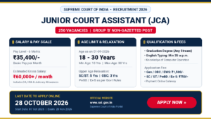 Supreme Court Junior Court Assistant Vacancy 2026
